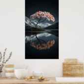Eilandbloei: Serene hoogcontrast landschap Poster (Keuken)