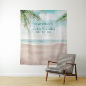 Eilandbries Strand Bruiloft Foto Booth Achtergrond Wandkleed (In situ)
