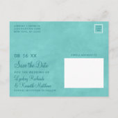 Eilandbries zandstrand scène Bewaar de datum Aankondigingskaart (Achterkant)