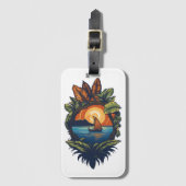 Eilanddromen - De Caribische Vrienden Collectie Bagagelabel (Voorkant (verticaal))