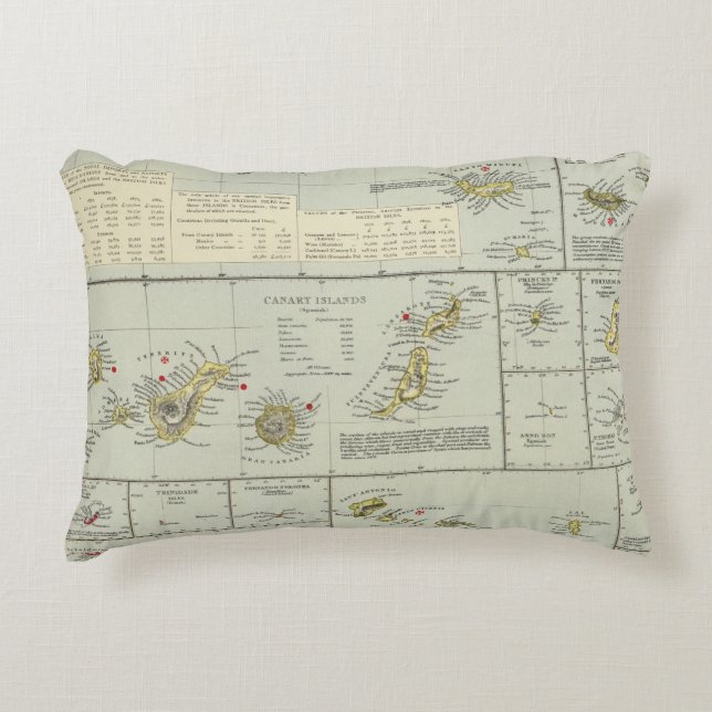 Eilanden, Atlantische Oceaan Decoratief Kussen (Voorkant)