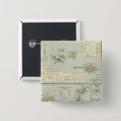 Eilanden, Atlantische Oceaan Vierkante Button 5,1 Cm (Voorkant /achterkant)