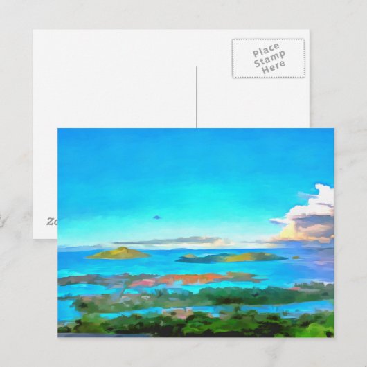 Eilanden en zee briefkaart (Voorkant / Achterkant)