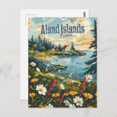 Eilanden Finland Åland Eilanden Briefkaart (Voorkant / Achterkant)