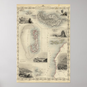 eilanden in de Atlantische Oceaan Poster
