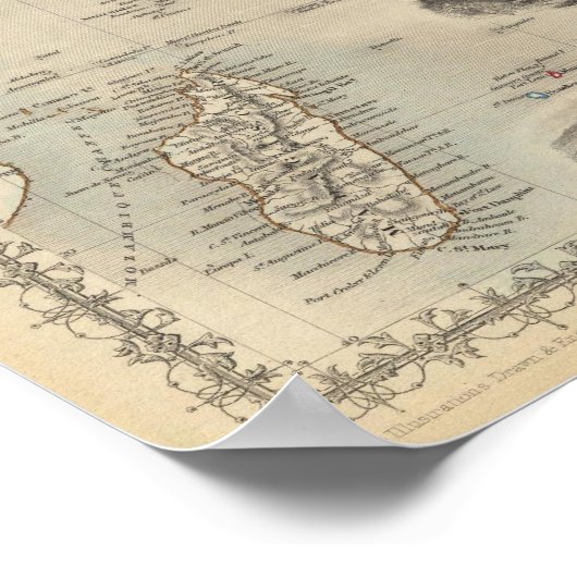 eilanden in de Indische Oceaan Poster (Hoek)