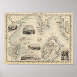 eilanden in de Indische Oceaan Poster