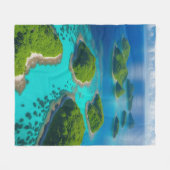 Eilanden in de lucht: Gezellige Ocean Escape Fleece Deken (Voorkant (Horizontaal))