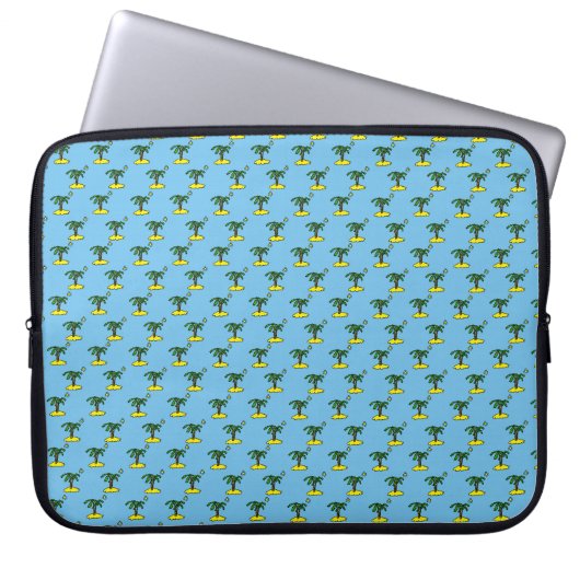 Eilanden met palmbomen patroonontwerp laptop sleeve (Voorkant)