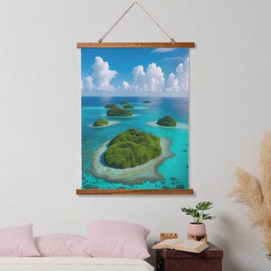 Eilanden van rust: tropische archipel hangend wandkleed (Slaapkamer)