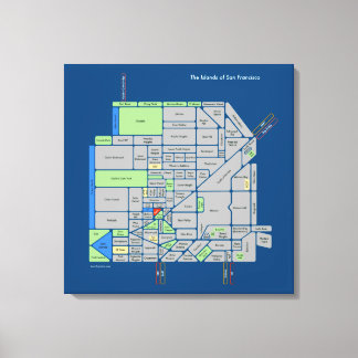 Eilanden van SF, 2'x2' uitgerekt canvas Afdruk