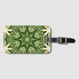 eilandenzomer groene abstracte tropische bladeren bagagelabel