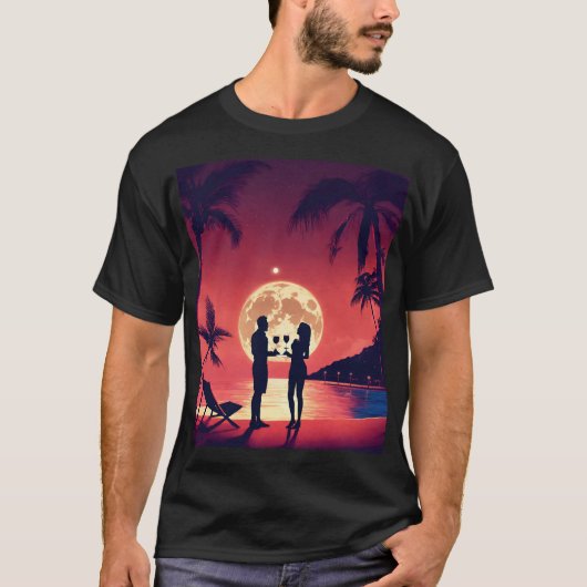 Eilandinkt: Sailor Jerry Beach Scene T-shirt (Voorkant)