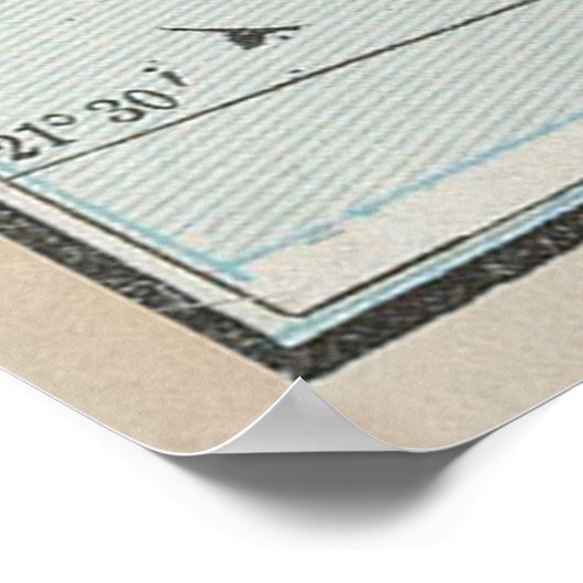  eilandkaart van de Réunion (1901) Poster (Hoek)