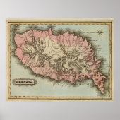  eilandkaart van Grenada (1823) Poster (Voorkant)