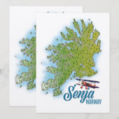 eilandkaart van Senja Noway (Voorkant / Achterkant)