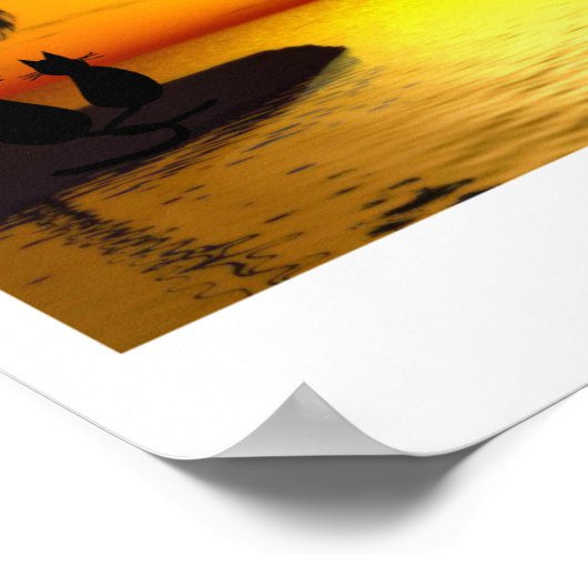 eilandkatten in het poster van zonsondergang (Hoek)