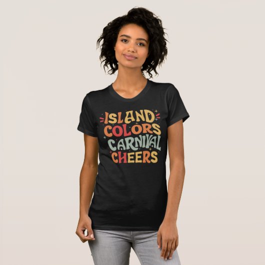 Eilandkleuren en Carnaval Cheers, Trini Carnaval T-shirt (Voorkant volledig)