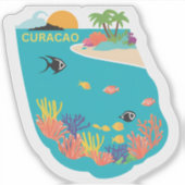 Eilandleven Curacao stijl Sticker (Voorkant)
