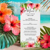 eilandparadijs | Waterverf Bloemen Palmen Bruiloft Menu