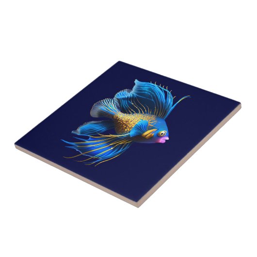 Eilandrif Goudblauw mandarijn vis strand zee Tegeltje (Zijkant)