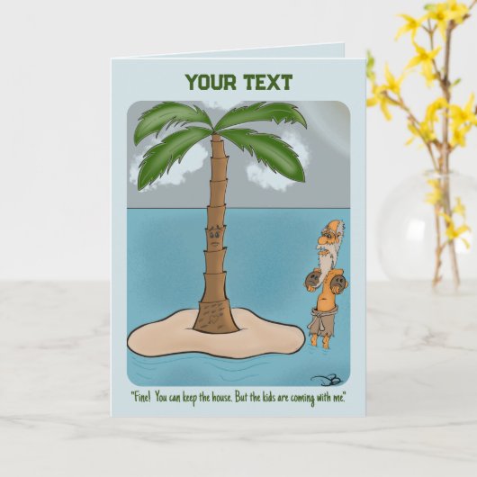 Eilandscheiding Gevouwen Wenskaart Kaart (Gele Bloem)