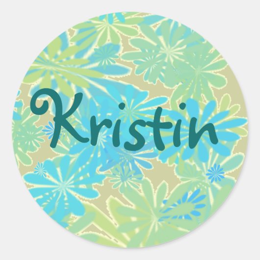 Eilandstijl Floral gepersonaliseerde Stickers (Voorkant)