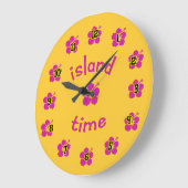 Eilandtijd! Hibiscus motief wandklok (Hoek)