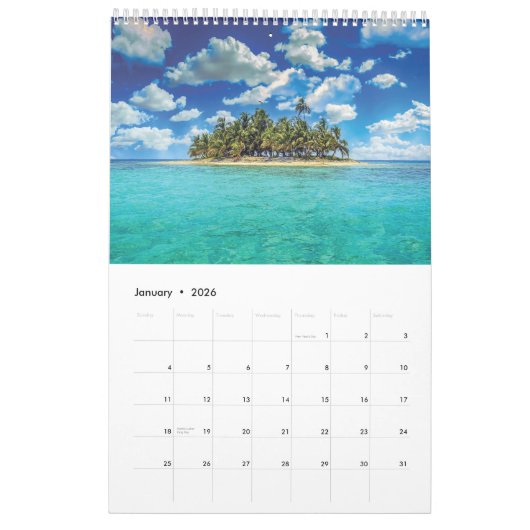 Eilandvakantie liefhebber 2025 kalender (Jan 2026)