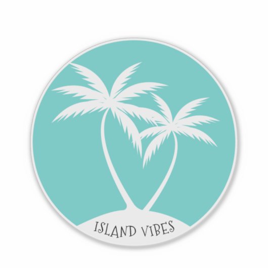 Eilandvibes Swaying Palms Aqua Logo Sticker (Voorkant)