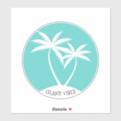 Eilandvibes Swaying Palms Aqua Logo Sticker (Vel)