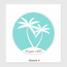 Eilandvibes Swaying Palms Aqua Logo Sticker
