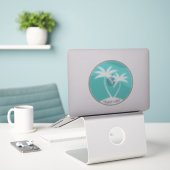 Eilandvibes Swaying Palms Aqua Logo Sticker (Laptop op bureau)