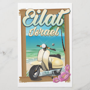 Eilat Beach Israel scooter reisposter Briefpapier