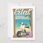 Eilat Beach Israel scooter reisposter Kaart (Achterkant)