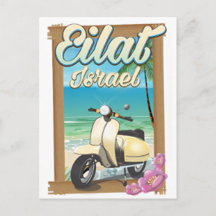 Eilat Strand Israël scooter reisposter Briefkaart