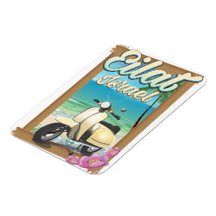 Eilat Strand Israël scooter reisposter Magneet