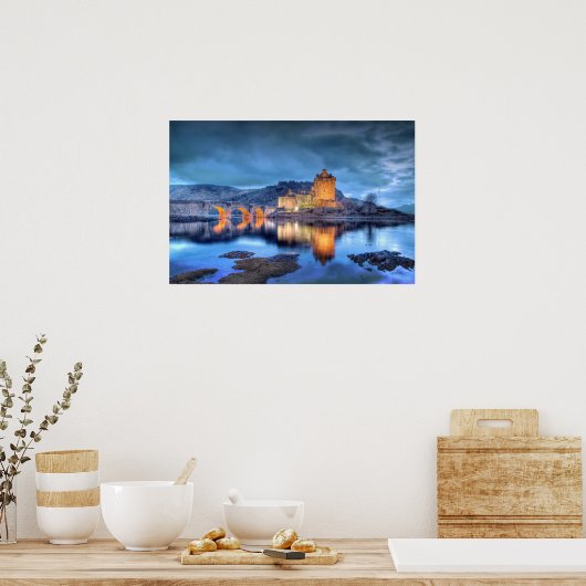Eilean Donan Castle in Night grenless Poster (Keuken)