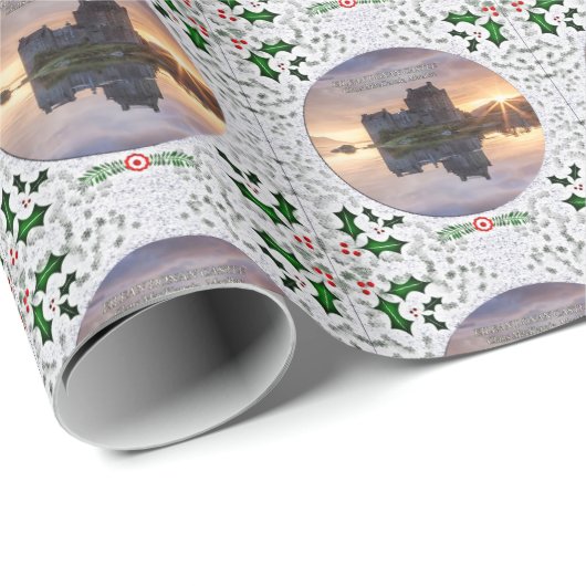 Eilean Donan Castle MacKenzie, MacRae Clans Xmas Cadeaupapier (Rol Hoek)