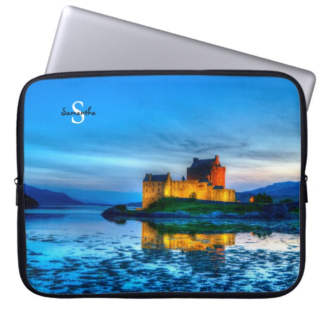 Eilean Donan Castle Neopree-laptophoes, 15 inch Laptop Sleeve (Voorkant)