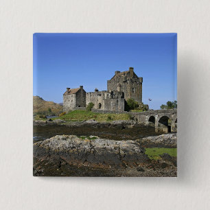 Eilean Donan Castle, Schotland. De beroemde Eilean Vierkante Button 5,1 Cm