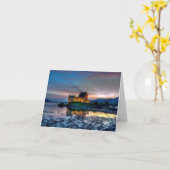 Eilean Donan Castle, Schotland Wenskaart Kaart (Gele Bloem)