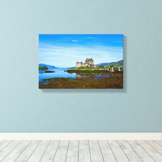 Eilean Donan Castle, Scotland Canvas print (Insitu (Houten vloer))