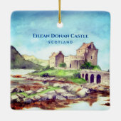 Eilean Donan Castle Scotland Waterverf Painting Keramisch Ornament (Achterkant)
