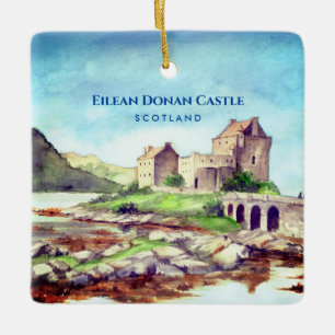 Eilean Donan Castle Scotland Waterverf Painting Keramisch Ornament