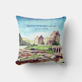 Eilean Donan Castle Scotland Waterverf Painting Kussen