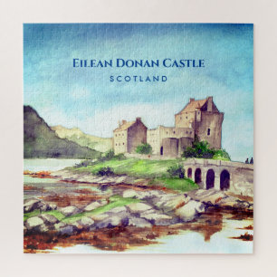 Eilean Donan Castle Scotland Waterverf Painting Legpuzzel