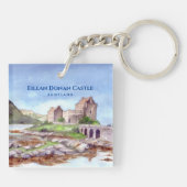 Eilean Donan Castle Scotland Waterverf Painting Sleutelhanger (Achterkant)