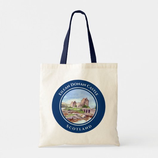 Eilean Donan Castle Scotland Waterverf Painting Tote Bag (Achterkant)
