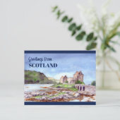 Eilean Donan Castle Waterverf Painting Briefkaart (Staand voorkant)